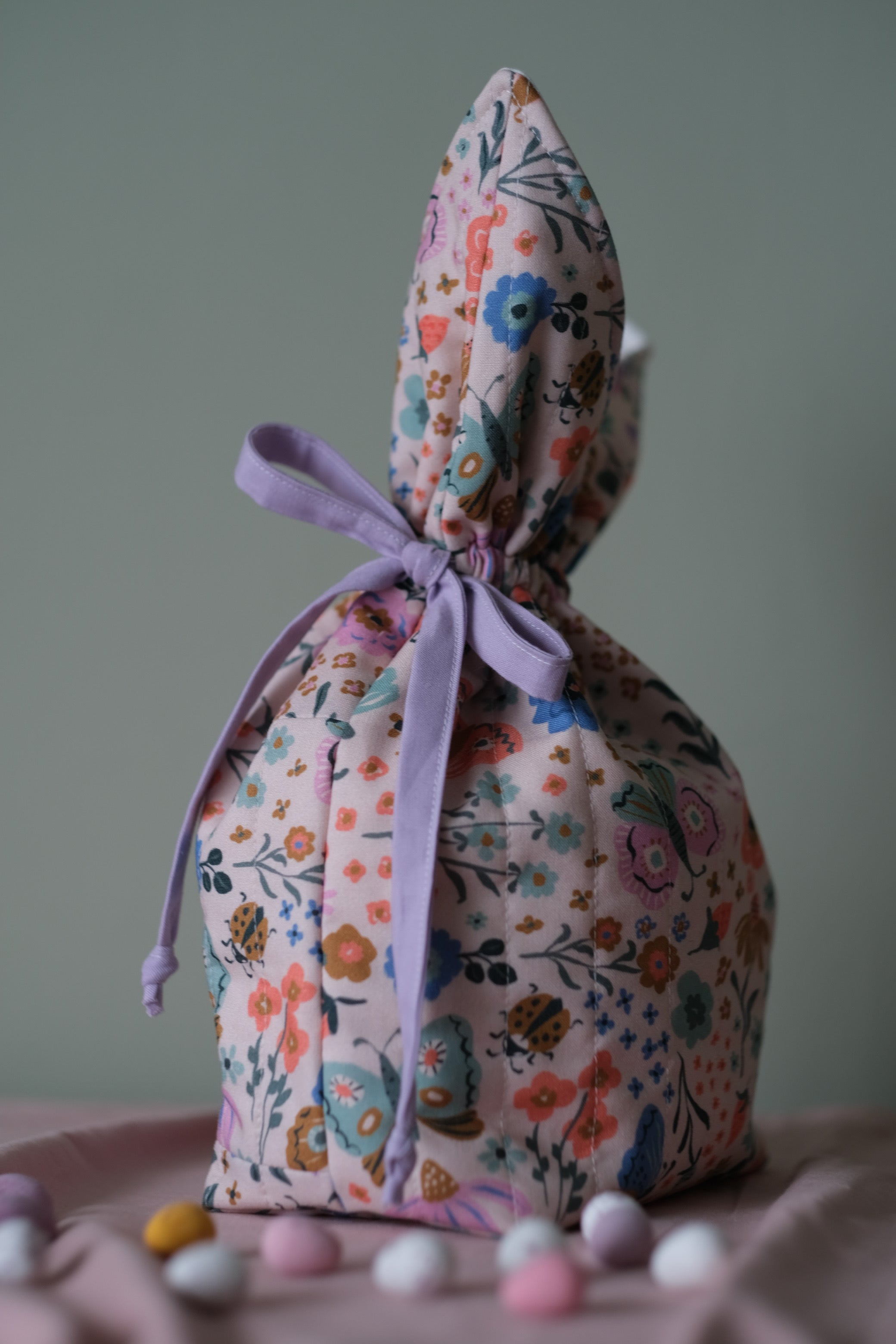 Personalised Easter Bunny Bag in Butterfly Garden Print