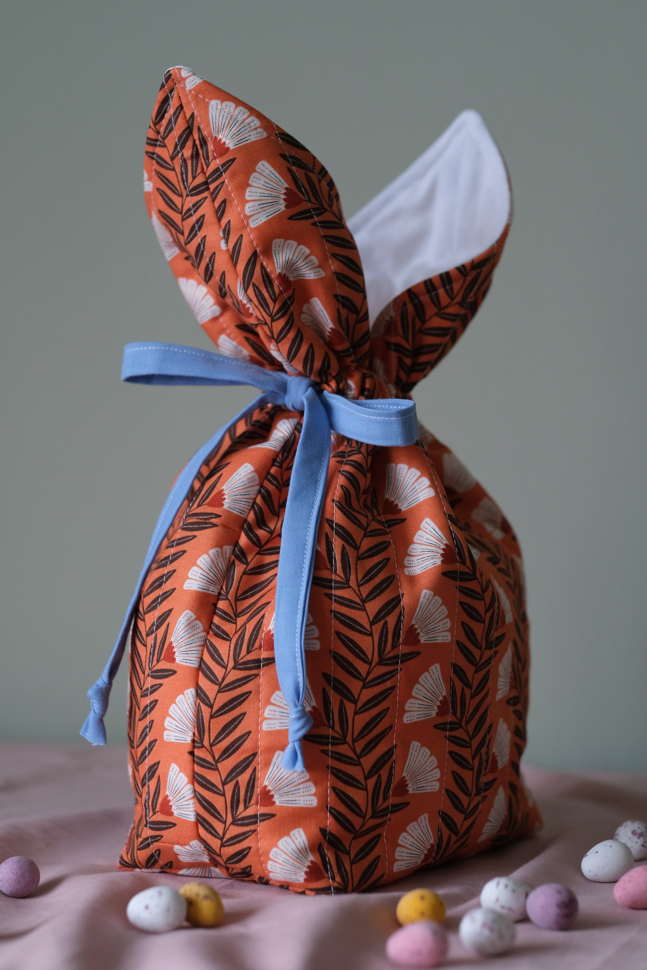 Personalised Easter Bunny Bag in Wavy Floral Print