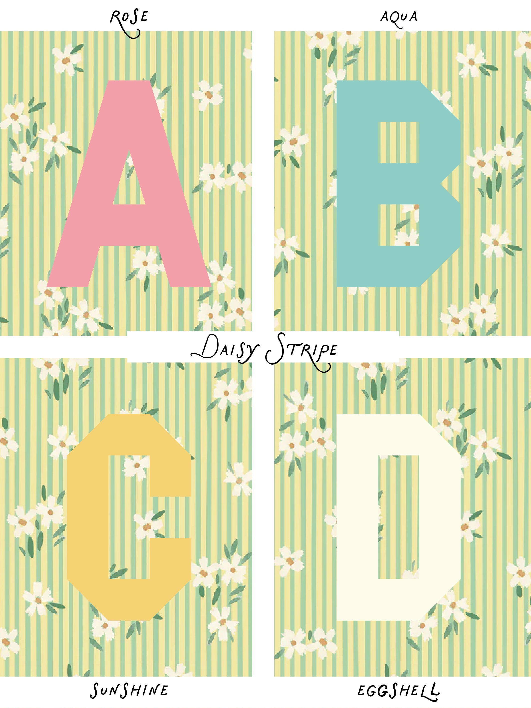 Personalised Easter Bunny Bag in Daisy Stripe Print